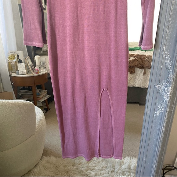 NSF Cari Mock Neck Slit Dress in Berry size S - Picture 6 of 8